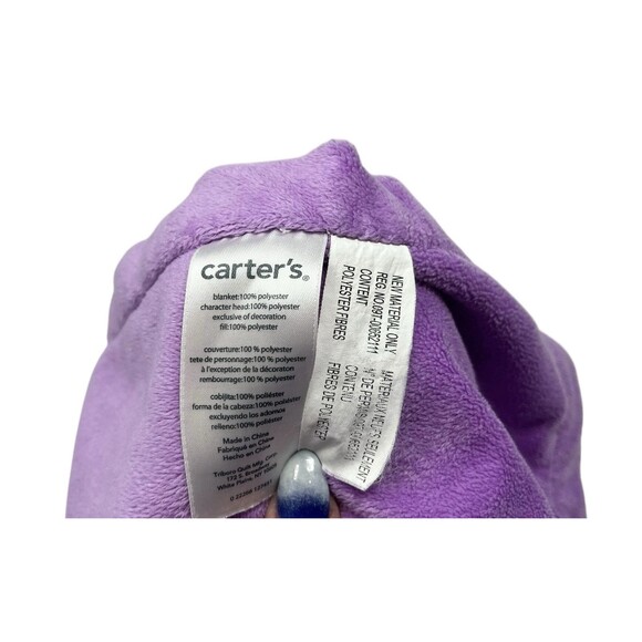 Carters Purple Bear Floral Security Blanket Baby Lovey 13x13 Inches Blankie - Picture 13 of 15